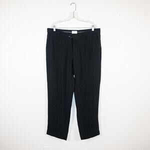 Percival Men's Linen Tailored Trouser Pants in Black size 38 NWT